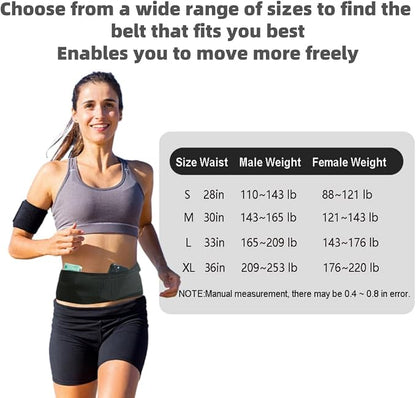 Running Belts, Slim Fanny Pack and Moisture Wicking Waist Pack, Travel Money Belt With 4 Security Pocket, for Storage Phone, Passport Holder, Running Walking Accessories for Women