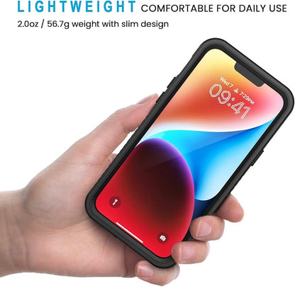 Lanhiem for iPhone 14 Plus Case, IP68 Waterproof Dustproof Shockproof Cases with Built-in Screen Protector, Full Body Protective Phone Case for iPhone 14 Plus -6.7 inch (Black)