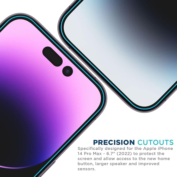 Tech Armor 3 Pack Screen Protector + 1 Camera Lens Protector for iPhone 14 Pro Max 6.7 inch - Ballistic Tempered Glass, Case Friendly, Dynamic Island Compatible, Sensor Protection, HD, 9H Hardness