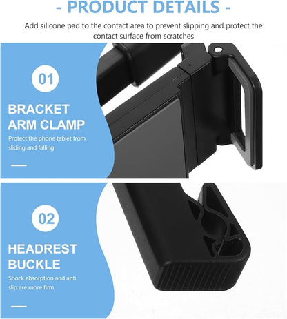 ibasenice Car Headrest Tablet Mount Universal Back Seat Tablet Holder Headrest Phone Holder for Car Easy Install