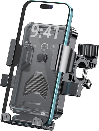 Bike Phone Holder, Handlebar Phone Mount for Bike and Motorcycle, Electric Scooter Mountain Bike, Adjustable Cell Phone Holder,Secure Holder for 4.7-6.8 Inch All Cell Phones
