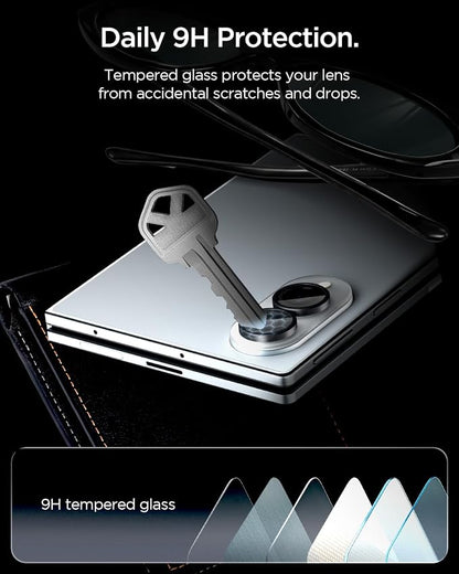 Spigen Camera Lens Protector for Galaxy Z Fold 8 - Black [2 Pack] | GlasTR EZ Fit Optik Pro, 9H+ Tempered glass, Scratch resistance, Original photo quality, Auto-align tray, Case-friendly