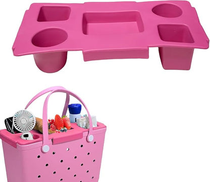 Top Cup Phone Holder Tray Storage Lid for Stanley Compatible with Bogg Bag XL Cover, Cup Organizer Holder Waterproof Silicone Multifunctional Storage Box for Outdoor Beath Camping Travel (Red, XL)