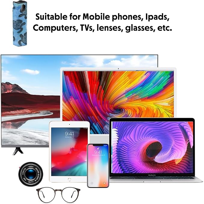 WIRESTER Screen Cleaner Spray Kit, All-in-One Spray and Wipe Cleaner, Touchscreen Mist Cleaner for Cell Phones, Tablets, iPad, Computer, Laptop, TV and Car Screens - Ocean Sea Turtles