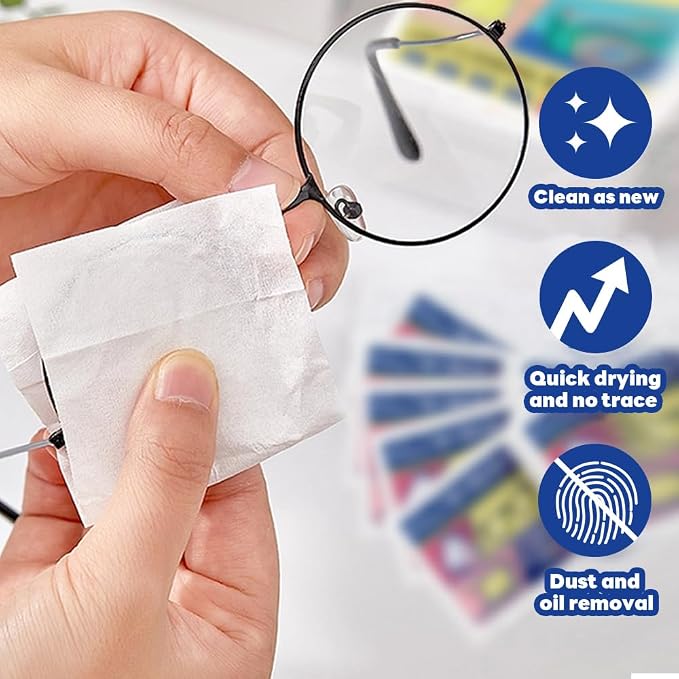 （220 PCS）Screen Cleaner, Glasses Disposable wipes, Audio & Video Lens Cleaners, Sunglasses wipes,Mobile phone screen wipes，Glasses Cleaner for Eye glasses, Camera, Phone, Tablets & Computer Screen