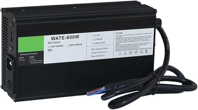 Charger Aluminum Lithium Ion Battery 29.2V 20A Charger 8S 24V LiFePO4 Battery Smarts Charger Aluminum Shell with Fan Robot Electric Wheelchair(Crocodile Clip,A.U)