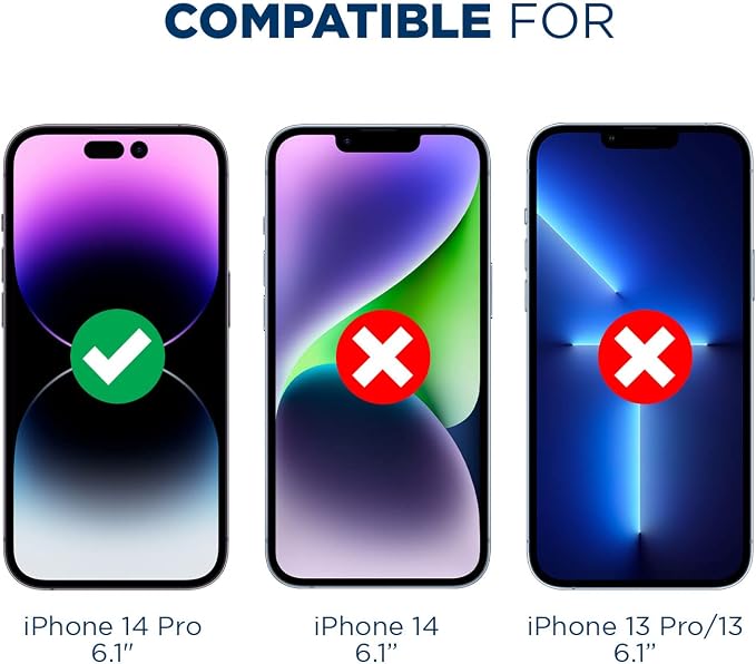 Tech Armor 3 Pack Screen Protector + 1 Camera Lens Protector for iPhone 14 Pro 6.1 inch - Ballistic Tempered Glass, Case Friendly, Dynamic Island Compatible, Sensor Protection, HD, 9H Hardness