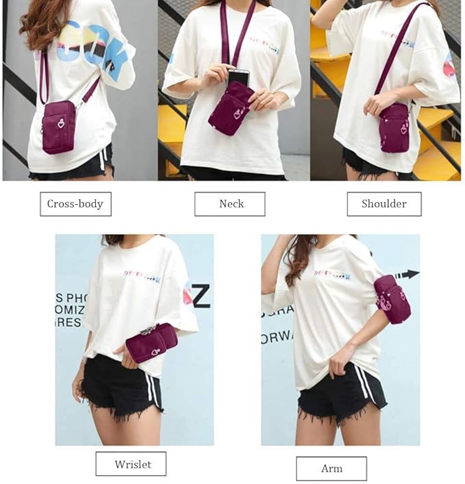 Sports Armband Outdoor Sweat-Proof Running Armbag Cross-Body Shoulder Casual Wallet Purse Gym Fitness Cell Phone Bag Key Holder for iPhone13 Pro/ 12 Pro/Xs Max/Xr,Galaxy S10 Plus, P30 Pro (#14)