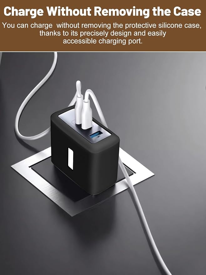 Silicone Protective Case for Anker Nano 100W USB-C Charger , Full-Body Protective Cover with Precise Cutouts, Shockproof Dustproof Charging Block Protector Sleeve & Scratch-Resistant Sleeve (Black)