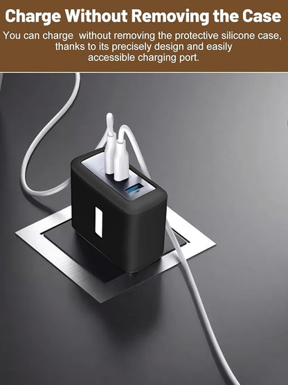 Silicone Protective Case for Anker Nano 100W USB-C Charger , Full-Body Protective Cover with Precise Cutouts, Shockproof Dustproof Charging Block Protector Sleeve & Scratch-Resistant Sleeve (Black)