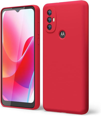oakxco for Motorola Moto G Power 2022 Phone Case/Moto G Play 2023 Phone Case Liquid Silicone, Thin Slim Soft Rubber Gel TPU Plain Simple Cover for Women, Matte Solid Color,Red