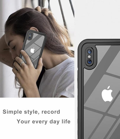 for iPhone X/Xs Waterproof case Life Snowproof Dirtproof Shockproof Cover for iPhone X/Xs 5.8‘’ (Black)