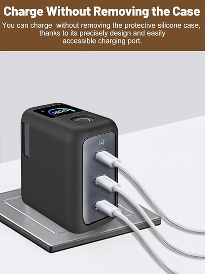 Silicone Protective Case for Anker Prime 160W USB-C Charger , Full-Body Protective Cover with Precise Cutout, Shockproof Dustproof Charging Block Protector Sleeve & Scratch-Resistant Sleeve (Black)