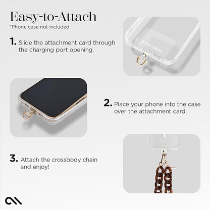 Case-Mate Crossbody Phone Lanyard / Chain [Works with All Phones] Hands-Free Strap - Cell Phone Charm - Neck Chain Holder for iPhone 17 Pro Max / 16 Pro Max / 15 Pro Max / 14 / S26 - Tortoiseshell
