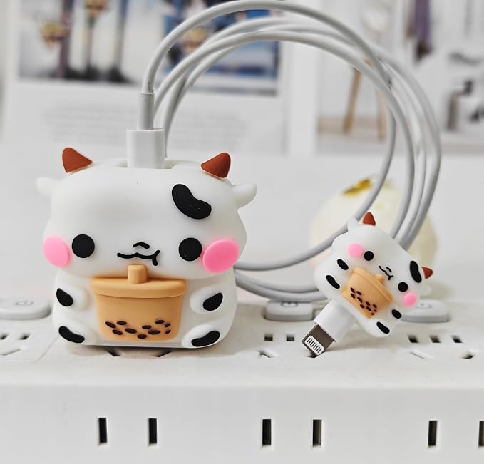 Compatible with Apple 20W/18W USB-C Adapter Charger, Cartoon Protective Case for iPhone 20W USB-C Power Adapter Charger Fast Lightning Chargers Cover