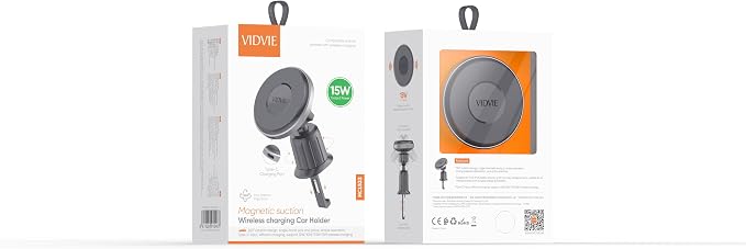HC1523 Compatible Wireless Charging Air Vent Car Phone Mount in Black. Designed for iPhones Including iPhone 12, 13, 14, and 15