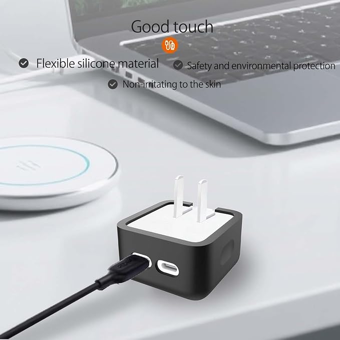 Case for Apple 35W Power Adapter,NOUKAJU Silicone Protective Cover,Drop-Proof,Scratch-Proof,Shock-Proof,Protective Case for Apple 35W Charger(Black)