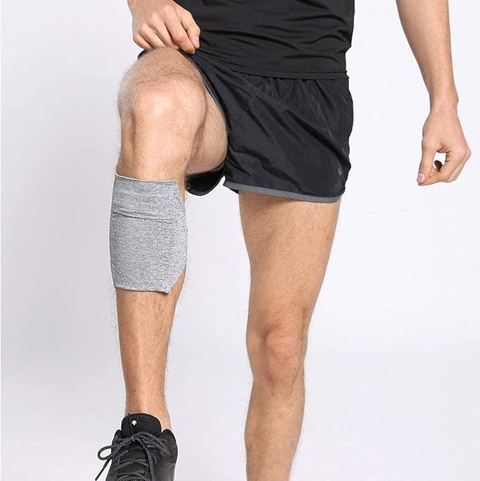 Cell Phone Leg Band Equestrian Riders On The Leg Cell Phone Holder for Calf, Running Workout Armband Strap Pouch for Jogger for iPhone 15/14/13/12/11 X Xs 7/8 Plus, Galaxy S9/8/7/6, Gray, Large