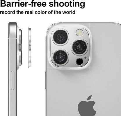 Camera Lens Protector Bumper for iPhone 16 Pro Max/iPhone 16 Pro,No Glass convex design, Silver