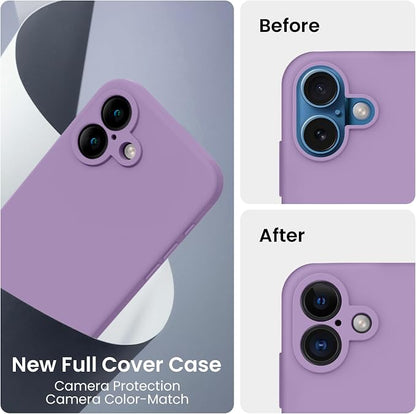 FireNova Designed for iPhone 16 Case, Silicone Upgraded [Camera Protection] Phone Case, Soft Anti-Scratch Microfiber Lining Inside, 6.1 inch, Light Purple