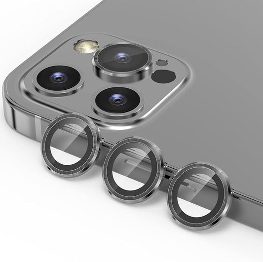 YWXTW [1 SET Camera Lens Protector Compatible with iPhone 12 Pro Max 6.7 inch, [Installation Tray] Aluminum Alloy Tempered Glass Camera Circle Cover