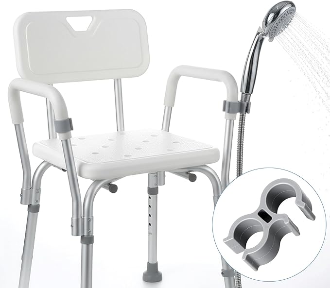 3 Pcs Silicone Shower Head Holder, Universal Shower Hose Holder for Chair, Showerhead Holders for Elderly Disabled Users, Bath Tub Hose Attachment Handicap Showers Accessories(Gray)