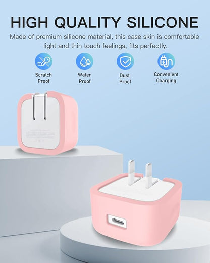 Silicone Case for Apple 40W Dynamic Power Adapter,Soft Silicone Protective Cover for Dynamic Power Adapter,Shockproof,Fall-Resistant,Pink