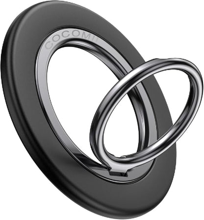 COCOMII Magnetic Phone Ring Holder for MagSafe, 360° Rotation Finger Grip Stand, Matte Black