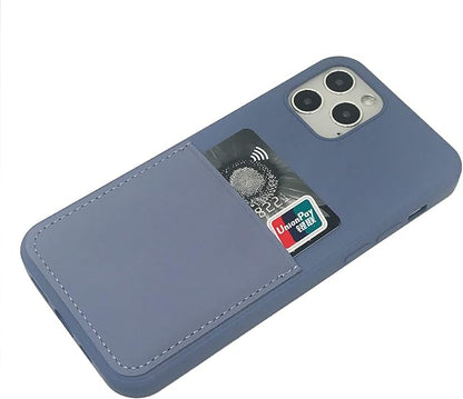Ultra Slim Liquid Silicon Gel Case Compatible with iPhone 12,for iPhone 12 Pro 6.1 inch 2020 with Card Holder Sleeves Slot Anti-Scratch Shockproof Wallet Cover with Screen Protector (Lavender Gray)