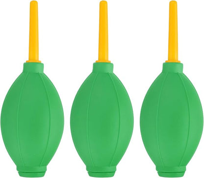 PATIKIL Soft Tip Air Blower Dust Blaster, 3 Pcs Rubber Bulb Air Pump Dust Blower Cleaner Cameras Lens Cleaning Tool with Long Nozzle for Camera Lens Computer Keyboard, Green/Yellow