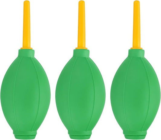 PATIKIL Soft Tip Air Blower Dust Blaster, 3 Pcs Rubber Bulb Air Pump Dust Blower Cleaner Cameras Lens Cleaning Tool with Long Nozzle for Camera Lens Computer Keyboard, Green/Yellow