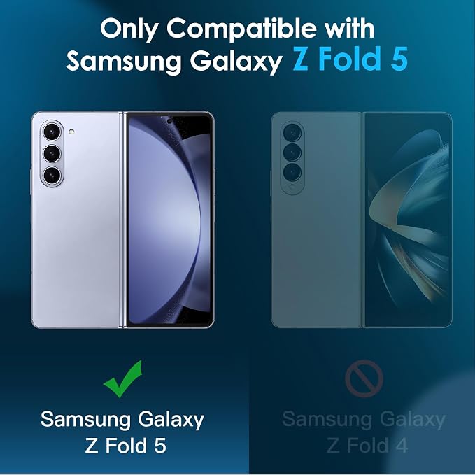 JETech Front Screen Protector for Samsung Galaxy Z Fold 5, 3-Pack | Full-Coverage PET Film, HD Clear, Case-Friendly Design
