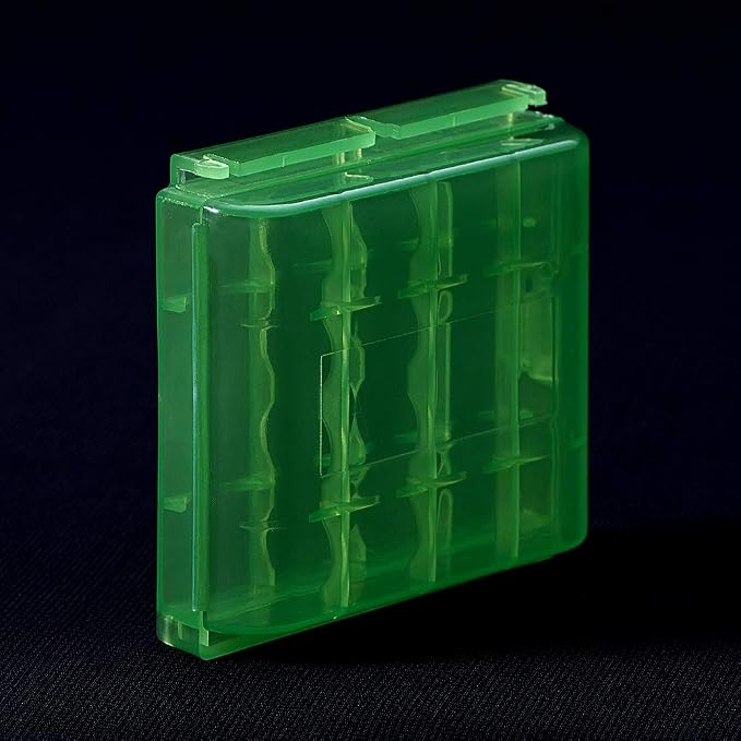 Heyiarbeit Battery Storage Case Holder Box for 4 AA Batteries or 5 AAA Batteries, Green Color (1 Pack)