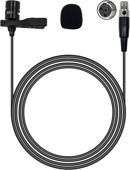 Lavalier Lapel Microphone Compatible with Shure KCX, PGX, BLX, SLX, GLX, ULX, QLX, FP, L1, LX1, SC1, U1, UC1, UT1, T1 Wireless Transmitter Unidirectional Condenser Mic (Mini XLR TA4F 4 Pin Plug)