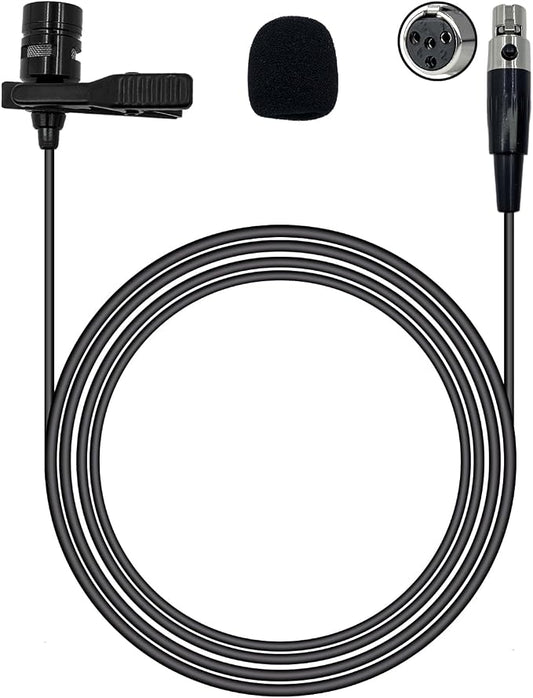 Lavalier Lapel Microphone Compatible with Shure KCX, PGX, BLX, SLX, GLX, ULX, QLX, FP, L1, LX1, SC1, U1, UC1, UT1, T1 Wireless Transmitter Unidirectional Condenser Mic (Mini XLR TA4F 4 Pin Plug)
