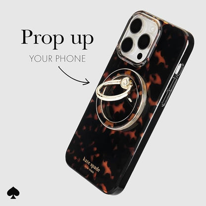 kate spade new york Magnetic Phone Ring Grip with Stand - Removable and Collapsible - Tortoiseshell