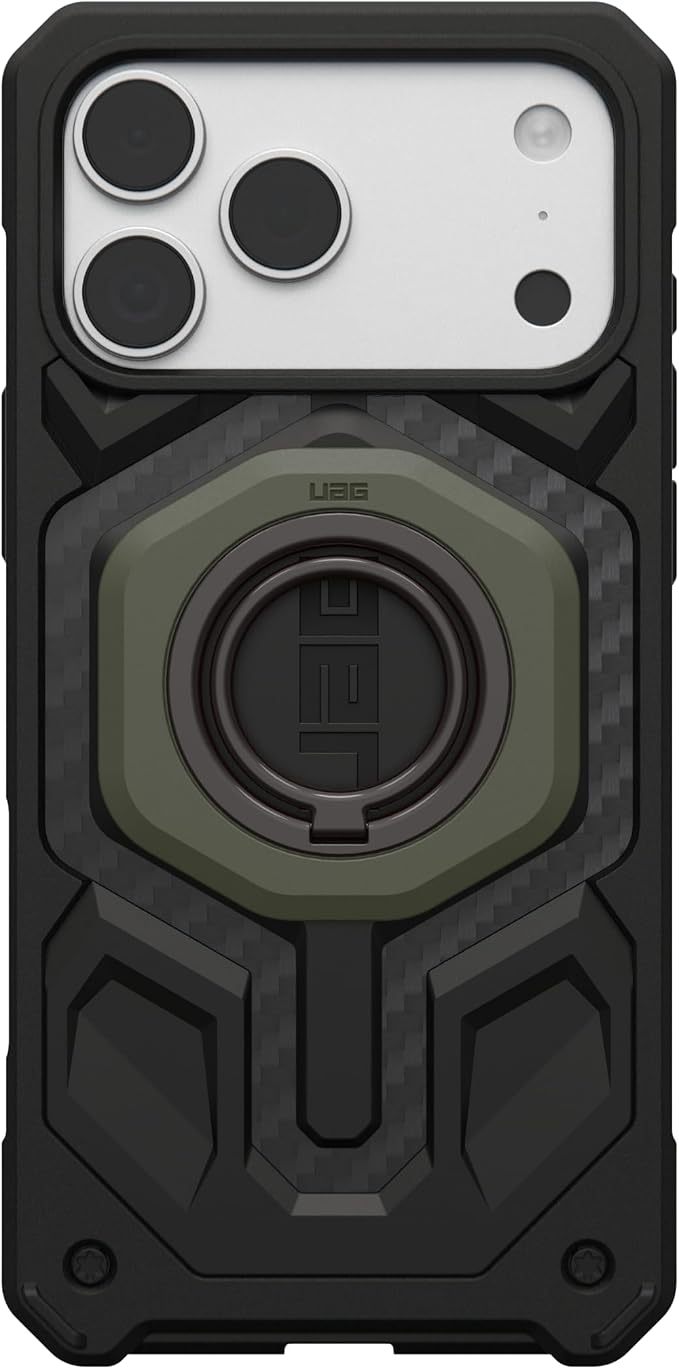 URBAN ARMOR GEAR UAG Mag Ring Stand LT - Ultra Strong Magnet MagSafe Compatible Metal Phone Ring Grip 360 Rotation Multi-Viewing Kickstand, Olive