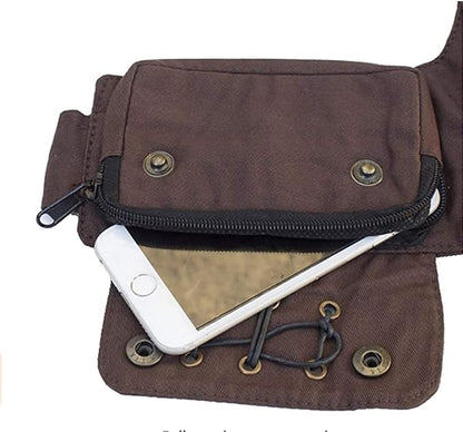 Women Waist Bag Fanny Bag Renaissance Faire Festival Chest Pack with Adjustable Belt Fashion Hip Bum Bag for Running Hiking 00/Brown