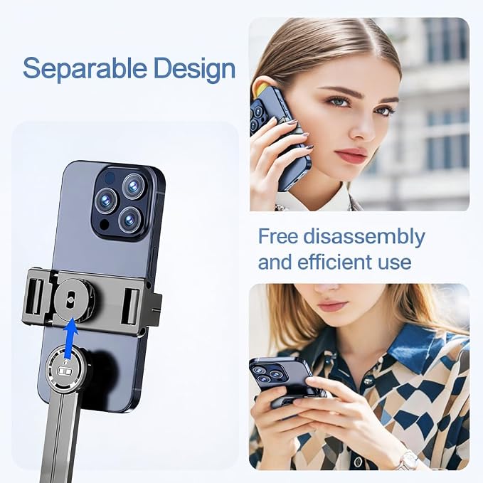 67" Detachable Phone Tripod Selfie Stick, Extendable Portable Cell Phone Stable Camera Easy Selfie Tripod Stand, with Wireless Remote, Ideal for Travel & Photos Recording/Video Vlogging, Big Tripod