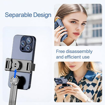 67" Detachable Phone Tripod Selfie Stick, Extendable Portable Cell Phone Stable Camera Easy Selfie Tripod Stand, with Wireless Remote, Ideal for Travel & Photos Recording/Video Vlogging, Big Tripod