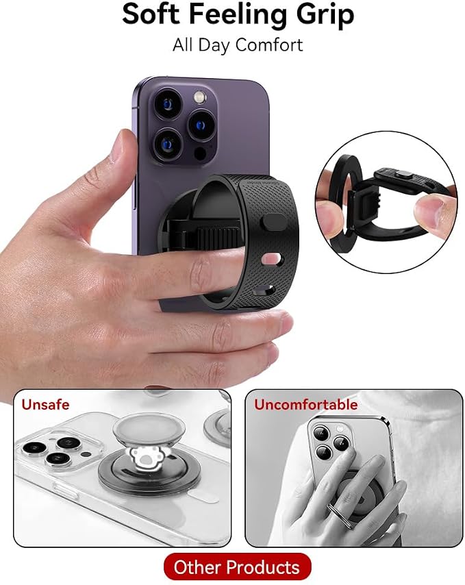 Magnetic Phone Holder for Stroller, Strong Magnetic Bar Phone Mount for Bike, Gym Treadmill with Adjustable Strap, 17 N52 Magnets & Magsafe Phone Holder Fit for iPhone 12-17 Series