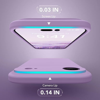 Magnetic for iPhone Air Case, Compatible with MagSafe, [Full Camera Protection][Screen Protector] Silicone Shockproof Protective Phone Case for iPhone 17 Air 6.5", Light Purple