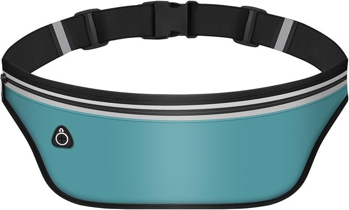 UltraSlim Fanny Packs for Women Men Slim Running Belt Waist Pack Runners Bag Waterproof Money Belt (Blue)