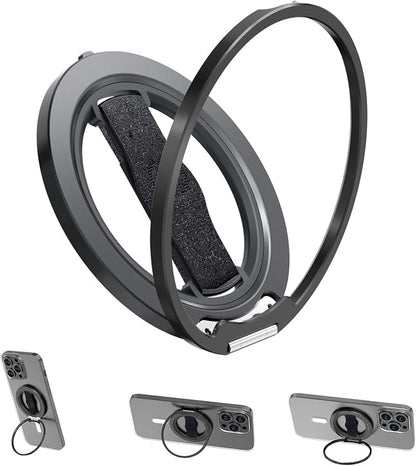 Airloop Pro for MagSafe Phone Grip Stand with Finger Strap - [Upgrade Secure Hinge] 360° Rotation Removable Magnetic Ring Holder Kickstand Loop for iPhone 17, 16, 15, 14, 13, 12 Series