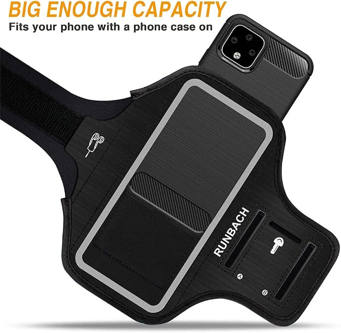 Running Armband for Google Pixel 10/10 Pro/10a/9/9 Pro/9a/8/7/6/6 Pro/5a/4XL/3a XL/3 XL, Running Exercise Case with Card Slot for Pixel (Black)