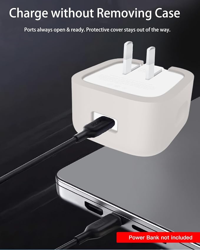 Silicone Case for Apple 40W Dynamic Power Adapter,Soft Silicone Protective Cover for Dynamic Power Adapter,Shockproof,Fall-Resistant,Grey