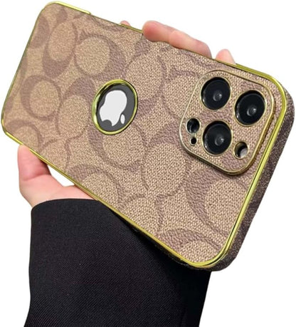 Compatible with iPhone 14 Pro Max Case with Logo View , Luxury Elegant Full Protection Slim Shockproof Leather Case with Camera Lens Protector Phone Cover for iPhone 14 Pro Max 6.7" for Women Men