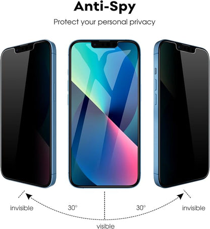 JETech Privacy Screen Protector for iPhone 13 6.1-Inch with Camera Lens Protector, Anti-Spy Tempered Glass Film, Easy Installation Tool, 2-Pack Each