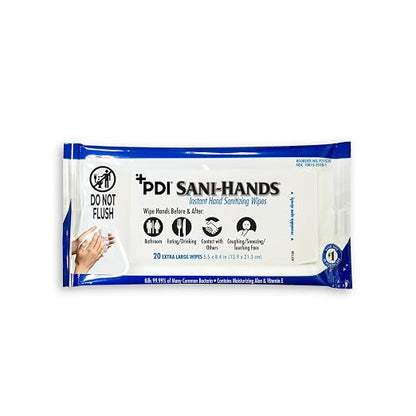 Sani-Hands Hand Sanitizer Wipes, Ethyl Alcohol Wipes with Aloe and Vitamin E, Hand Sanitizer Travel, Home, Outdoor Use, 5.5 in x 8.4 in