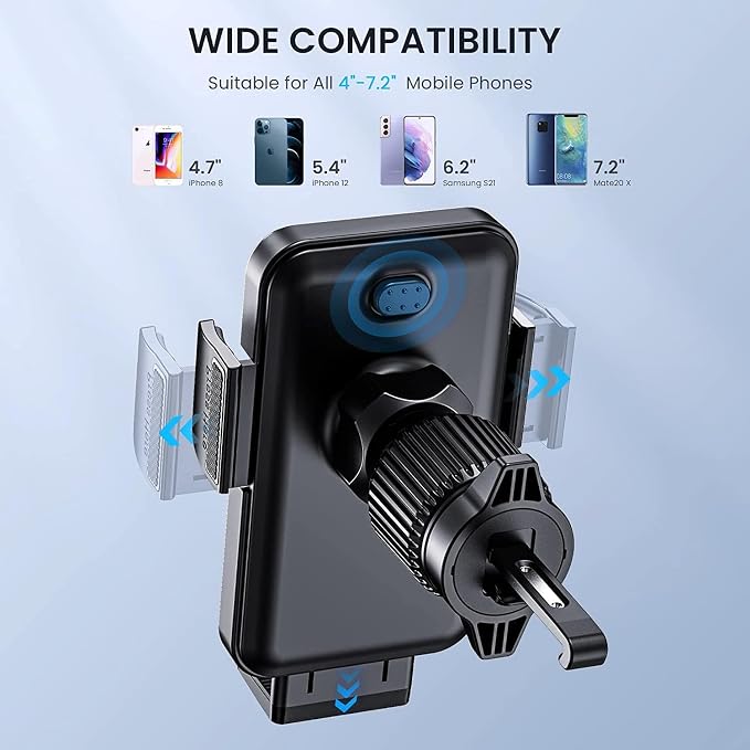 Phone Holder Car Mount for iPhone[Powerful Suction]Phone Mount for Car Dashboard Windshield Air Vent Universal Accessories[Thick Cases Friendly]Automobile Cell Phone Holder Fit iPhone Smartphone